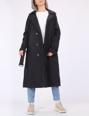 Trench Boohoo, negru