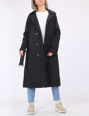 Trench Boohoo, negru