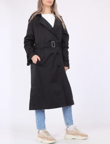 Trench Boohoo, negru