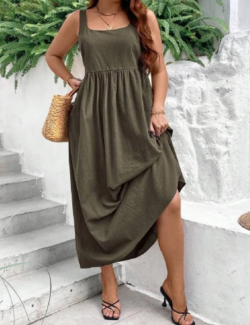Rochie lunga SHEIN CURVE, kaki
