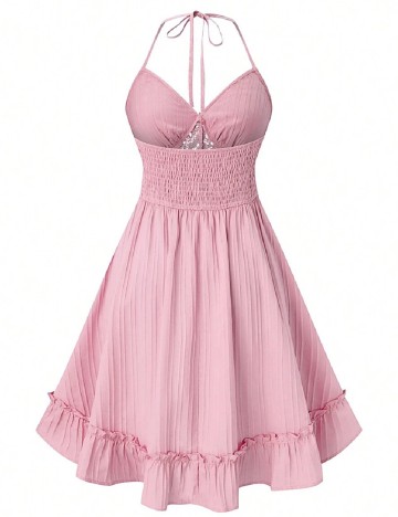 Rochie scurta SHEIN CURVE, roz