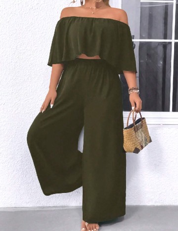 Compleu SHEIN CURVE, verde inchis