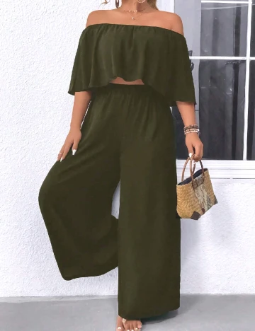 Compleu SHEIN CURVE, verde inchis