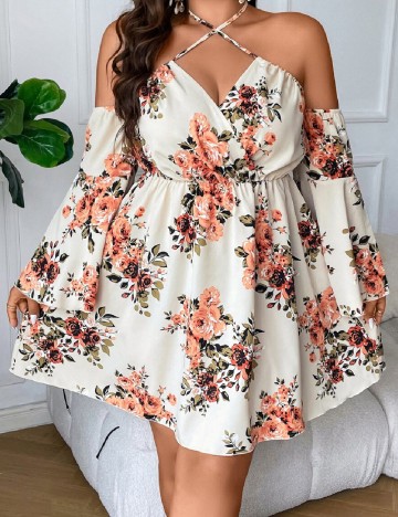 Rochie scurta SHEIN CURVE, crem