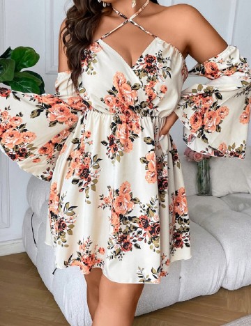 Rochie scurta SHEIN CURVE, crem