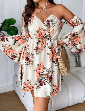 Rochie scurta SHEIN CURVE, crem