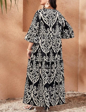 Rochie lunga SHEIN CURVE, alb/negru