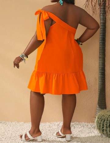 Rochie scurta SHEIN CURVE, portocaliu