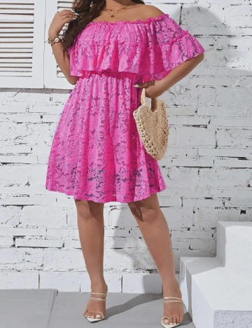 Rochie scurta SHEIN CURVE, roz