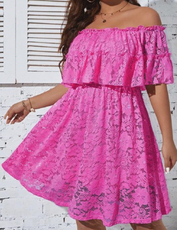 Rochie scurta SHEIN CURVE, roz