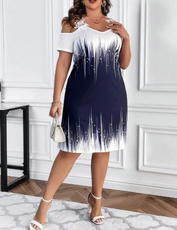 Rochie scurta Emery Rose Curve, bleumarin