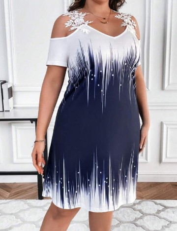 Rochie scurta Emery Rose Curve, bleumarin