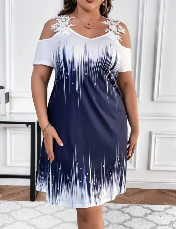 Rochie scurta Emery Rose Curve, bleumarin