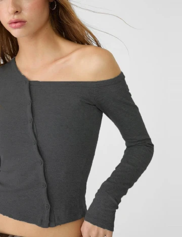Bluza Stradivarius, gri Gri