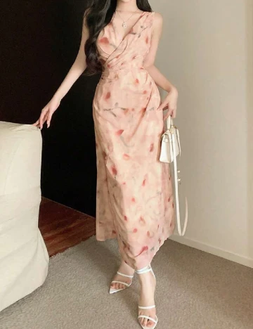 Rochie lunga Dazy, maro