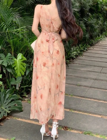 Rochie lunga Dazy, maro