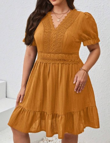 Rochie scurta SHEIN CURVE, maro