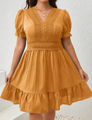 Rochie scurta SHEIN CURVE, maro