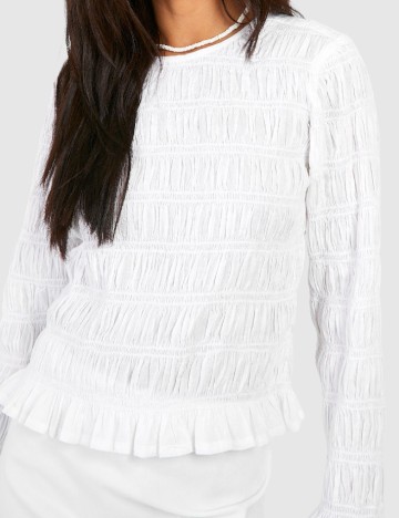 Bluza Boohoo, alb