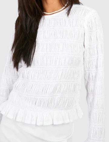 Bluza Boohoo, alb