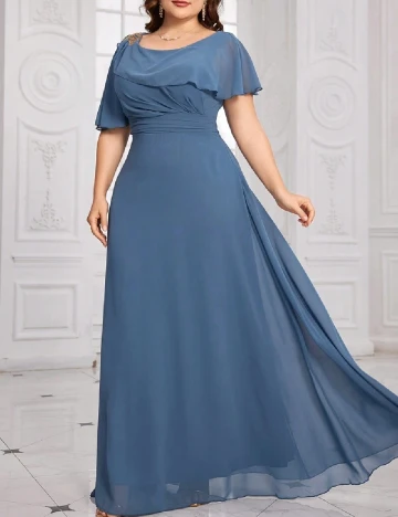 Rochie lunga UNITHORSE Plus Size, albastru