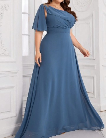 Rochie lunga UNITHORSE Plus Size, albastru