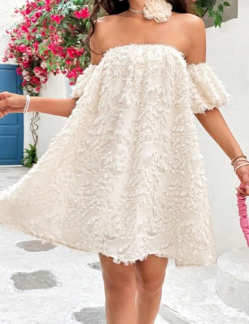 Rochie scurta SHEIN, crem