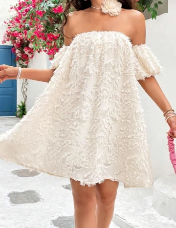 Rochie scurta SHEIN, crem