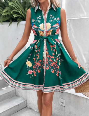 Rochie scurta SHEIN, verde