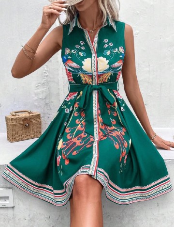 Rochie scurta SHEIN, verde