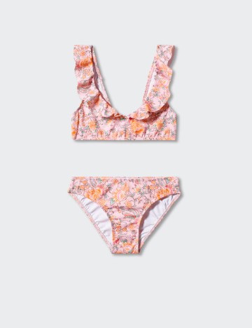 Costum de baie Mango Kids, floral print