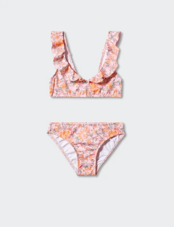 Costum de baie Mango Kids, floral print Floral print
