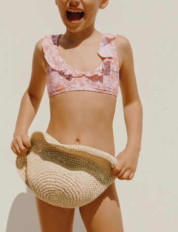 Costum de baie Mango Kids, floral print