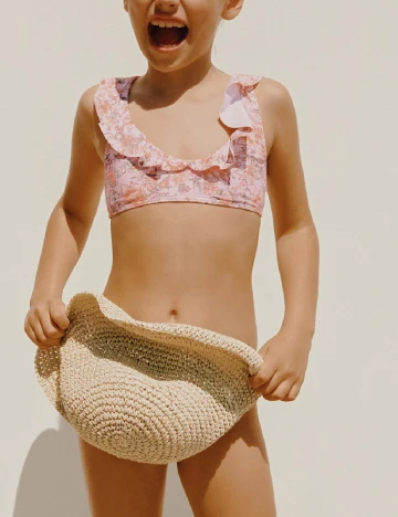 Costum de baie Mango Kids, floral print Floral print