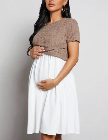 Rochie scurta SHEIN Maternity, alb