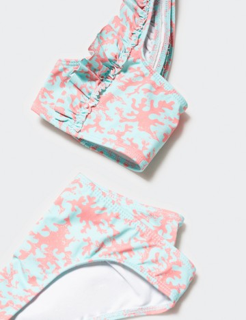 Costum de baie Mango Kids, turcoaz