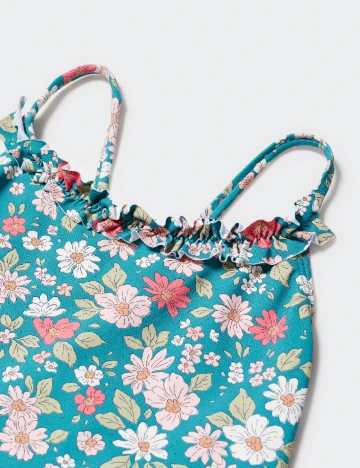 Costum de baie Mango Kids, floral print Floral print