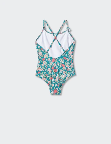 Costum de baie Mango Kids, floral print Floral print