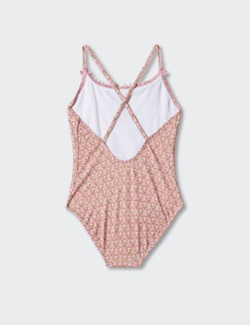 Costum de baie Mango Kids, roz pudra
