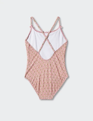 Costum de baie Mango Kids, roz pudra Roz