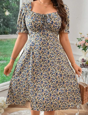 Rochie medie SHEIN CURVE, floral print