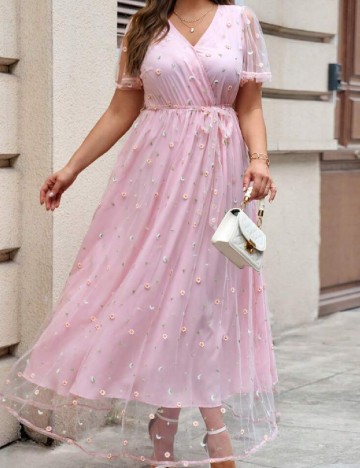 Rochie lunga SHEIN CURVE, roz