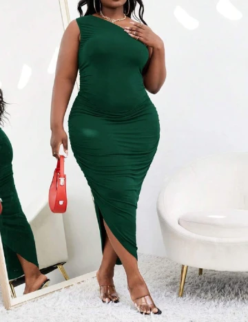 Rochie medie SHEIN CURVE, verde