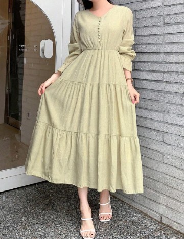 Rochie medie Dazy, verde