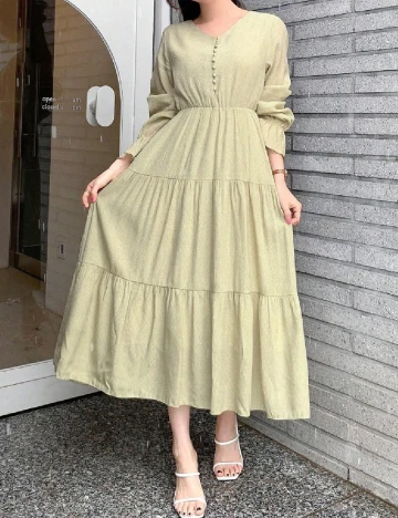 Rochie medie Dazy, verde