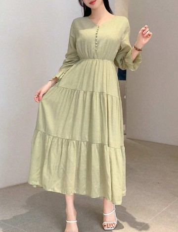 Rochie medie Dazy, verde