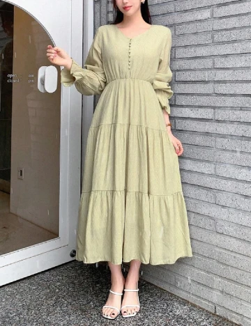 Rochie medie Dazy, verde