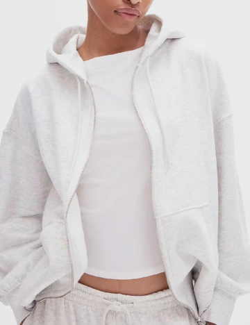 Hanorac Oversize H&M, gri deschis