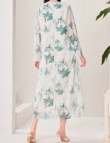 Rochie lunga SHEIN, alb/verde