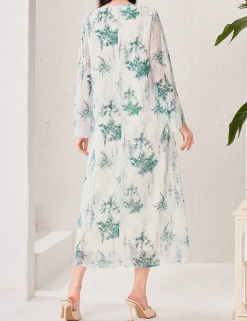 Rochie lunga SHEIN, alb/verde